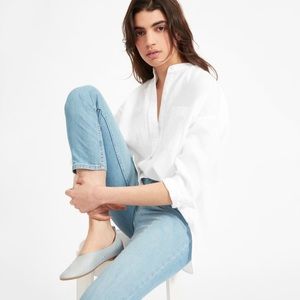 Everlane Relaxed Collarless Linen Shirt